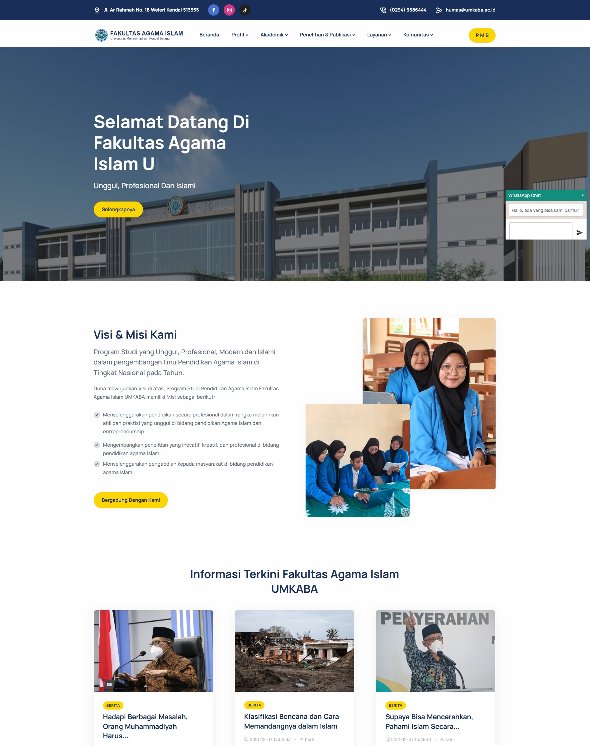 Website FAI Universitas Muhammadiyah Kendal Batang