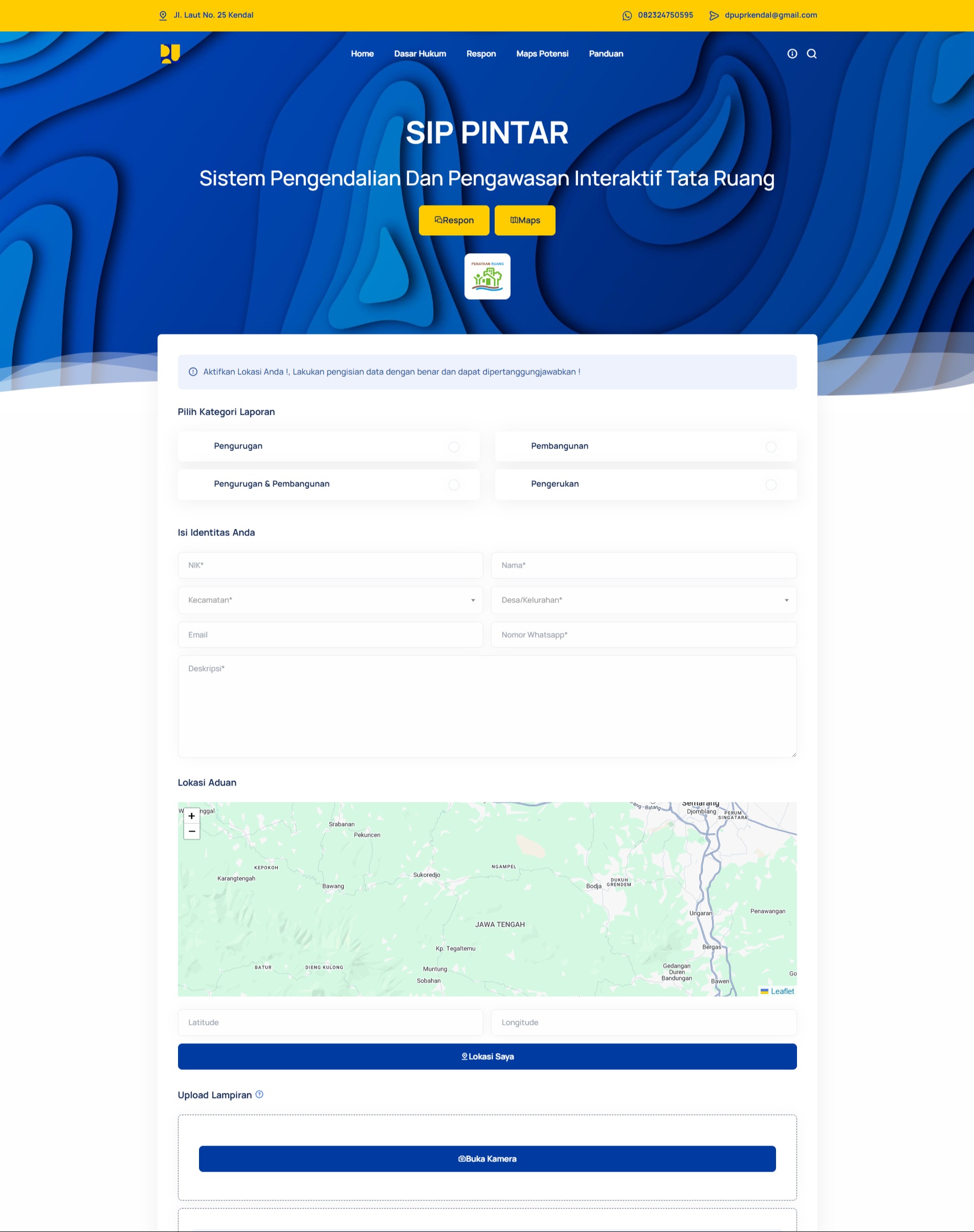 SIP PINTAR Sistem Pengendalian Dan Pengawasan Interaktif Tata Ruang