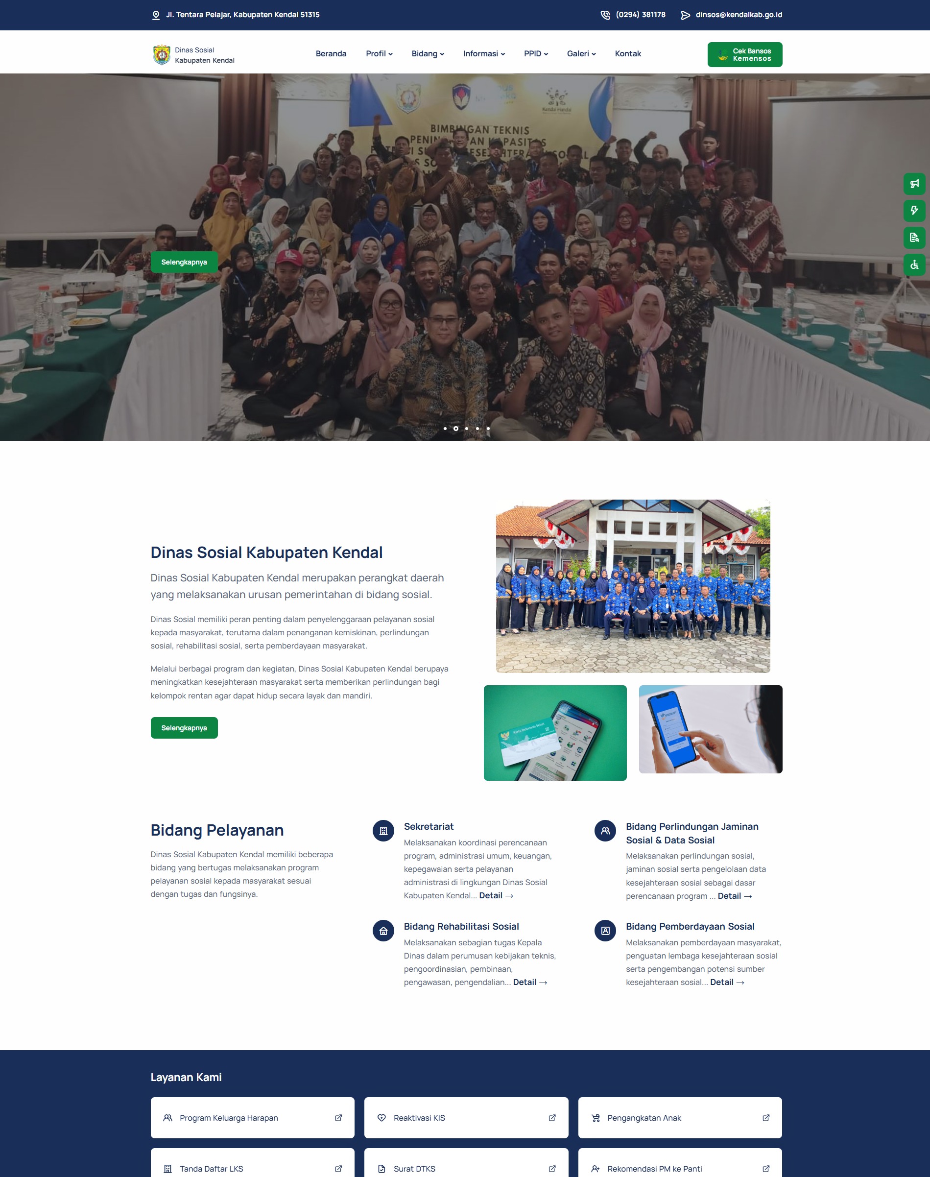 Website Dinsos Kabupaten Kendal